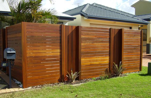 Horizontal Balau timber with Vertical Recessed Bays Oiled