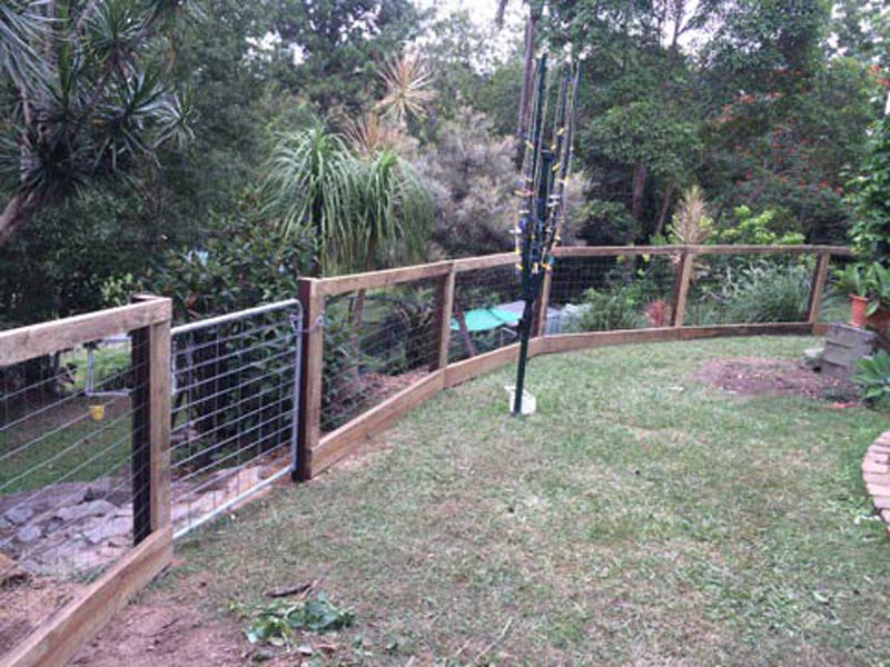 Dog Fence with top rail and sleeper