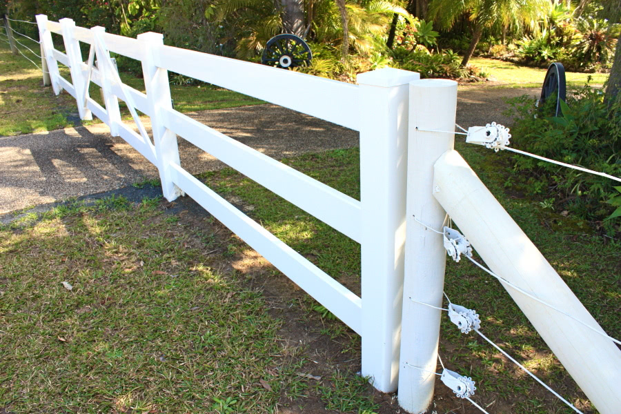 PVC post and rail fence